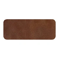 Шеврон Rectangle Smooth Leather размер 75*29 мм, коричневый, со скругленными углами