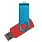 Флеш накопитель USB 2.0 Twister Сolor Mix 16GB, пластик Софт Тач/металл, красный/голубой_КРАСНЫЙ 8