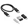 Кабель зарядный выдвижной USB Solid Line  60W 3-в-1 на Lightning, Micro-USB, Type-C «U50» 2,4 A, Quick Charge в пластиковом футляре, черный small_img_3