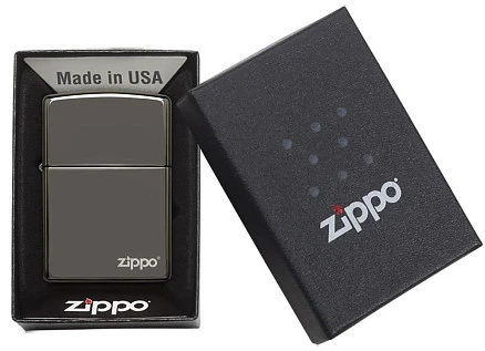 Зажигалка ZIPPO Classic с покрытием Black Ice®, латунь/сталь, чёрная, глянцевая, 38x13x57 мм