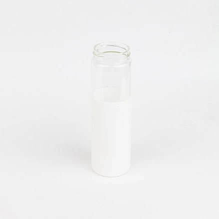 Бутылка стеклянная с силиконовой манжетой и бамбуковой крышкой  Glass, белая