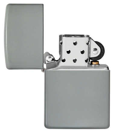 Зажигалка ZIPPO Classic с покрытием Flat Grey, латунь/сталь, серая, глянцевая, 38x13x57 мм