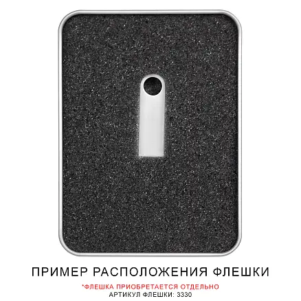 Футляр Ring для флеш накопителя металлический, размер 11,5*8,5 см, серебристый