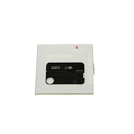 Швейцарская карточка VICTORINOX SwissCard Lite, 13 функций, полупрозрачная чёрная