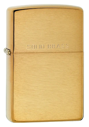 Зажигалка ZIPPO с покрытием Brushed Brass, латунь/сталь, золотистая, матовая, 38x13x57 мм
