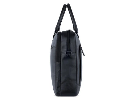 Портфель мужской BUGATTI Clark, чёрный, воловья кожа/полиэстер, 40х9,5х29 см, 10 л