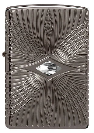 Зажигалка ZIPPO Armor® с покрытием Black Ice®, латунь/сталь, чёрная, 38x13x57 мм