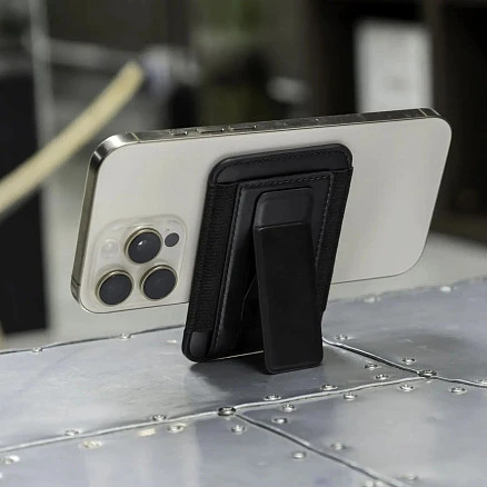 Картхолдер magsafe с подставкой для смартфона Wally stand, черный