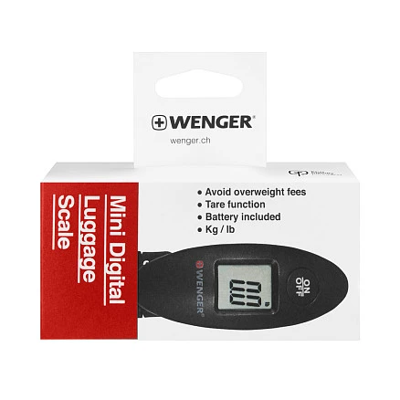 Мини-весы для багажа WENGER электронные, черные, АБС-пластик, до 40 кг