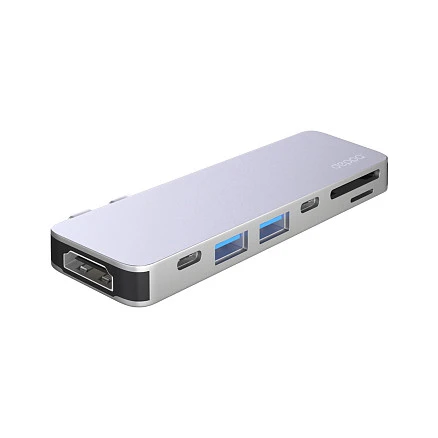 USB-C адаптер для MacBook 7-в-1, серебро, Deppa
