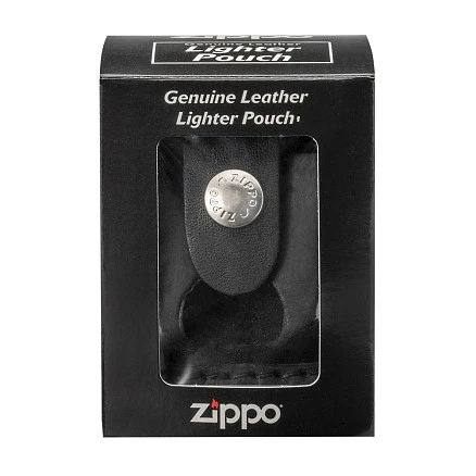Чехол ZIPPO для широкой зажигалки, с отверстием для большого пальца, натуральная кожа, чёрный