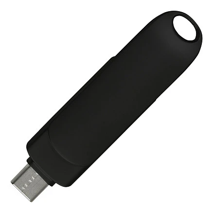 Флеш накопитель  USB 3.0 + TYPE C Cupertino, металл, черный матовый, 32 GB