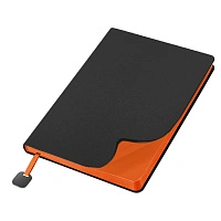 Ежедневник Flexy Velours de Soie Color А5, чернo-оранжевый, недатированный, в гибкой обложке