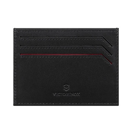 Визитница VICTORINOX Altius Alox с защитой от сканирования RFID, чёрная, натуральная кожа, 8x1x10 см