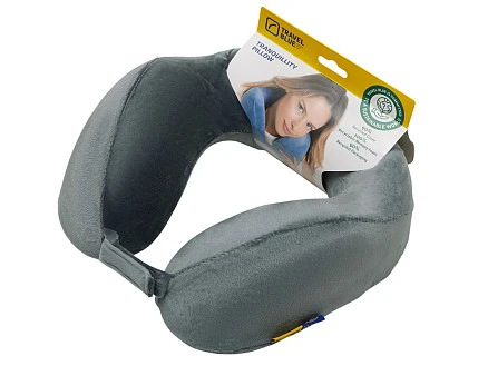 Подушка для путешествий с эффектом памяти Travel Blue Tranquility Pillow, увеличенная (212), цвет серый