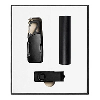 Набор подарочный Solution Superior Trio (флешка USB 2.0 Twister 16GB, пластик Софт Тач/металл, черный/черный, фонарик Tools Spot, брелок-карабин Tools Module)