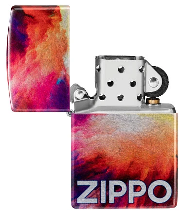 Зажигалка ZIPPO Tie Dye с покрытием 540 Tumbled Chrome, латунь/сталь, разно