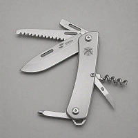 Нож перочинный Stinger, 103 мм, 10 функций, материал рукояти нержавеющая сталь (серебристый), в картонной коробке