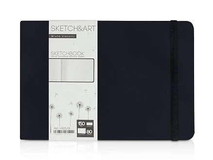 Скетчбук Sketch & Art в твердом переплете 213х146 мм, 80 л. белой бумаги 150 г/м2, черный