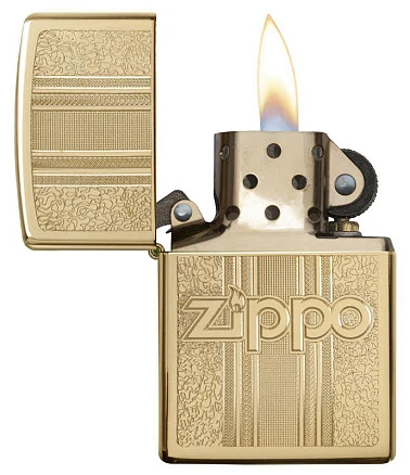 Зажигалка ZIPPO Classic с покрытием High Polish Brass, латунь/сталь, золотистая, 38x13x57 мм