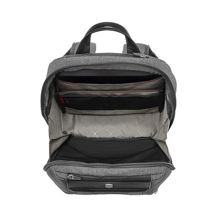 Рюкзак VICTORINOX Architecture Urban2 City Backpack 14'', серый, полиэстер / кожа, 30x19x42 см, 17 л