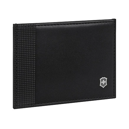 Визитница VICTORINOX Altius Alox с защитой от сканирования RFID, чёрная, натуральная кожа, 8x1x10 см