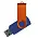 Флеш накопитель USB 2.0 Twister Сolor Mix 16GB, пластик Софт Тач/металл, темно-синий/оранжевый_темно-синий