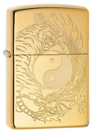 Зажигалка ZIPPO Classic с покрытием High Polish Brass, латунь/сталь, золотистая, 38x13x57 мм