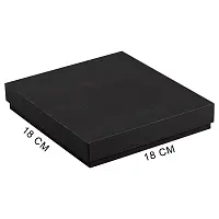 Коробка подарочная, размер 18*18*2 см, Solution Superior Linen, черная,  бежевый ложемент под ручку и прямоугольный предмет