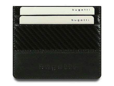 Портмоне для кредитных карт BUGATTI КОМЕТА | COMET, с защитой данных RFID, черное, натуральная воловья кожа, 10,2х0,2х8,2 см