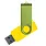 Флеш накопитель USB 2.0 Twister Сolor Mix 16GB, пластик Софт Тач/металл, желтый/светло-зеленый_ЖЕЛТЫЙ 10