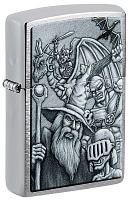 Зажигалка ZIPPO Mystical Beings Design с покрытием Brushed Chrome, латунь/сталь, серебристая, 38x13x57 мм