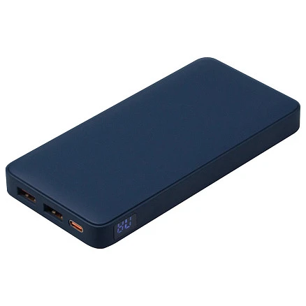 Набор подарочный Solution Prestige Trio (Ежедневник Flexy Soft Touch Latte А5, Внешний аккумулятор (powerbank) «WeCharge Soft Touch», Ручка Grand Attashe металлическая,) в подарочный коробке, темно-синий