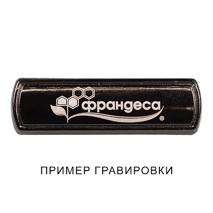 Шильд металлический прямоугольный, темно-серый, размер 12*43 мм.