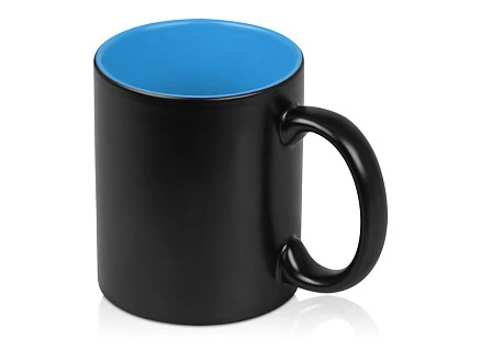 Кружка с покрытием для гравировки Subcolor BLK, черный/голубой