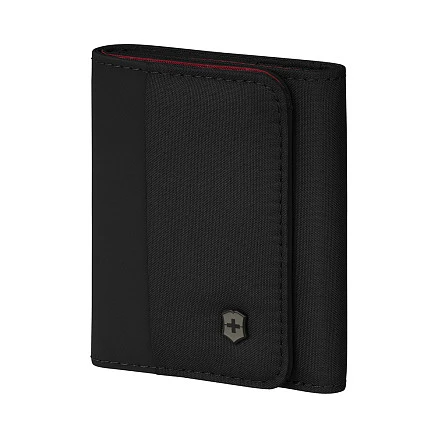 Бумажник VICTORINOX Travel Essentials Tri-Fold Wallet, чёрный, полиэстер, 9x2x10 см
