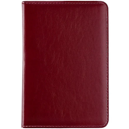 Обложка для паспорта Signature, бордовая с бежевым