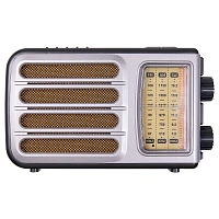Ретро радио Heritage Melody,  Bluetooth, AM/FM/SW, LED-подсветкой, USB, TF и MP3-плеером, цвет серебристый