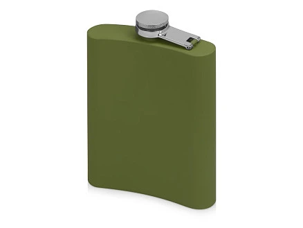 Фляжка 240 мл Remarque soft touch, 201 сталь, зеленый милитари (Р)