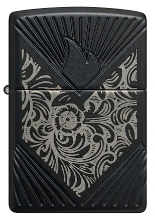 Зажигалка ZIPPO Armor® с покрытием Black Matte, латунь/сталь, чёрная, матовая, 38x13x57 мм