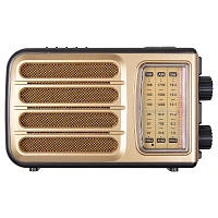 Ретро радио Heritage Melody,  Bluetooth, AM/FM/SW, LED-подсветкой, USB, TF и MP3-плеером, цвет светло-коричневый