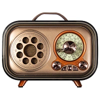 Ретро радио в стиле радиолы, диапазон частот  AM FM SW, USB, Bluetooth, Heritage Memories, со светодиодной подсветкой, цвет светло-коричневый