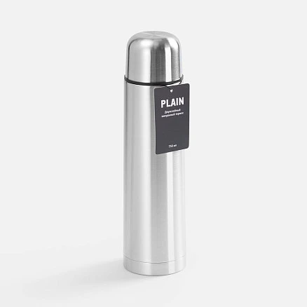 Термос Plain 750, ver.2, серебристый