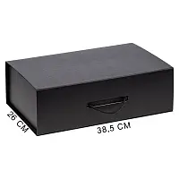 Подарочная коробка, размер 38,5*26*10,5 см, Solution Prestige Big Case Soft с магнитным клапаном и ручкой , с EVA ложементом 36,8*25,1*4 см под индивидуальную вырубку  , черная,