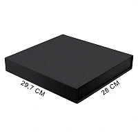 Подарочная коробка, размер 29,7*28,0*4,5 см, Solution Prestige Magnum Fabrique с магнитным клапаном под индивидуальную вырубку, черная, с поролоном