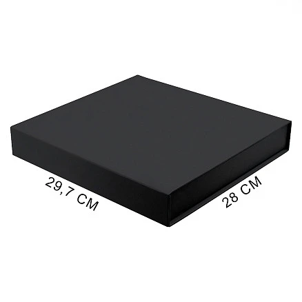 Подарочная коробка, размер 29,7*28,0*4,5 см, Solution Prestige Magnum Fabrique с магнитным клапаном, черная, без ложемента