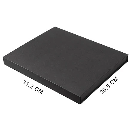 Коробка подарочная Solution Prestige Yota Fabrique, размер 31,1*26,3*3,7 см,  с магнитным клапаном, под индивидуальную вырубку,  с черным ложементом, черная