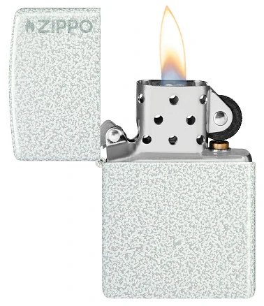 Зажигалка ZIPPO Classic с покрытием Glacier, латунь/сталь, белая, матовая, 38x13x57 мм