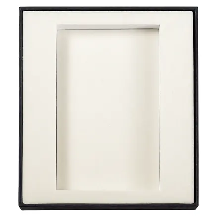 Коробка подарочная, размер 16*14*2 см, Solution Superior Linen, черная, бежевый ложемент с прямоугольной вырубкой