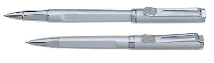 Набор Pierre Cardin PEN&PEN: ручка шариковая + роллер, серебристый. Упаковка Е
